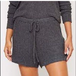 Worn Once! Ann Taylor LOFT SLEEP Dark Gray Drawstring Shorts L